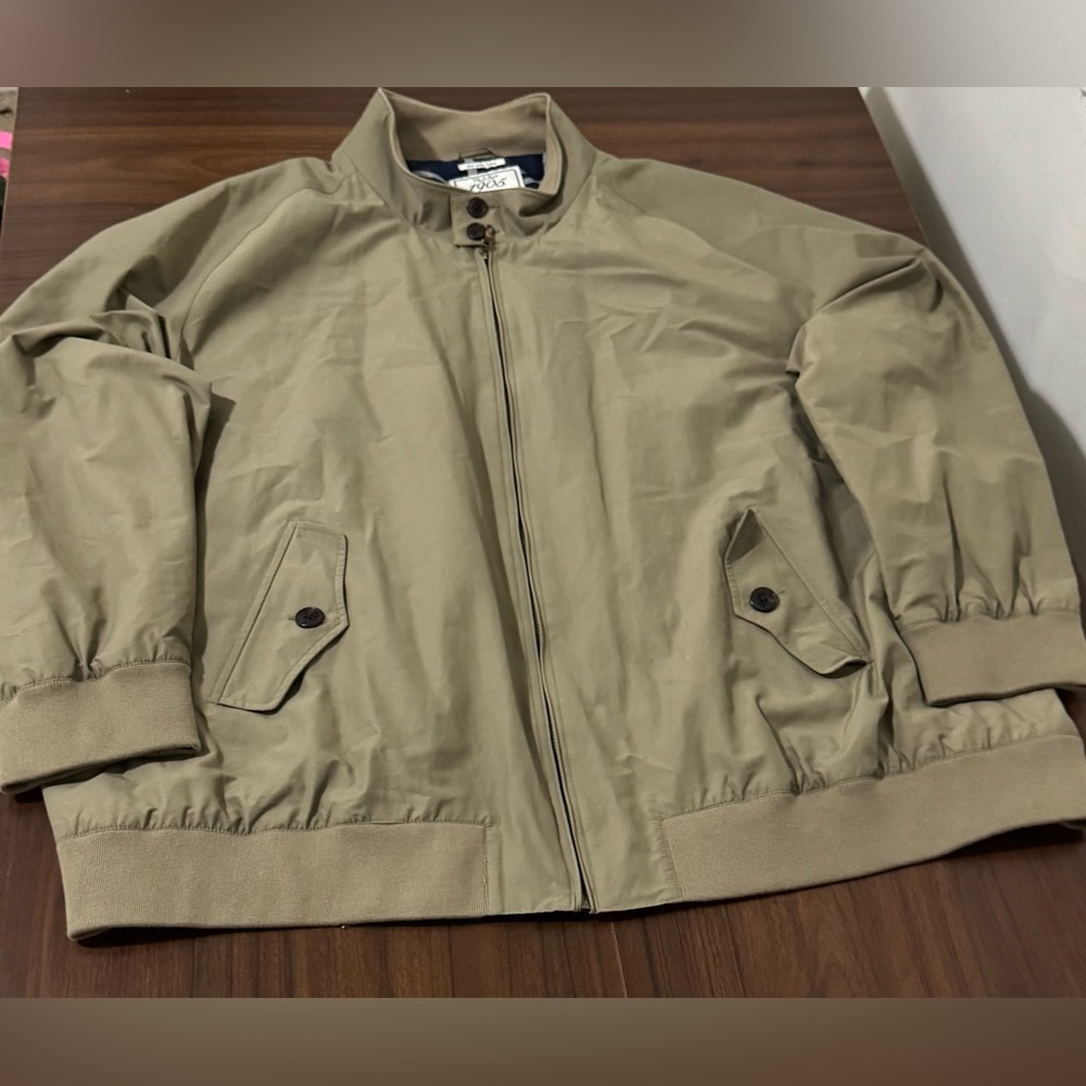Jos. A. Bank Men’s Tan Harrington Jacket Full Zip Plaid Lined tall and big 3XL - Picture 4 of 12
